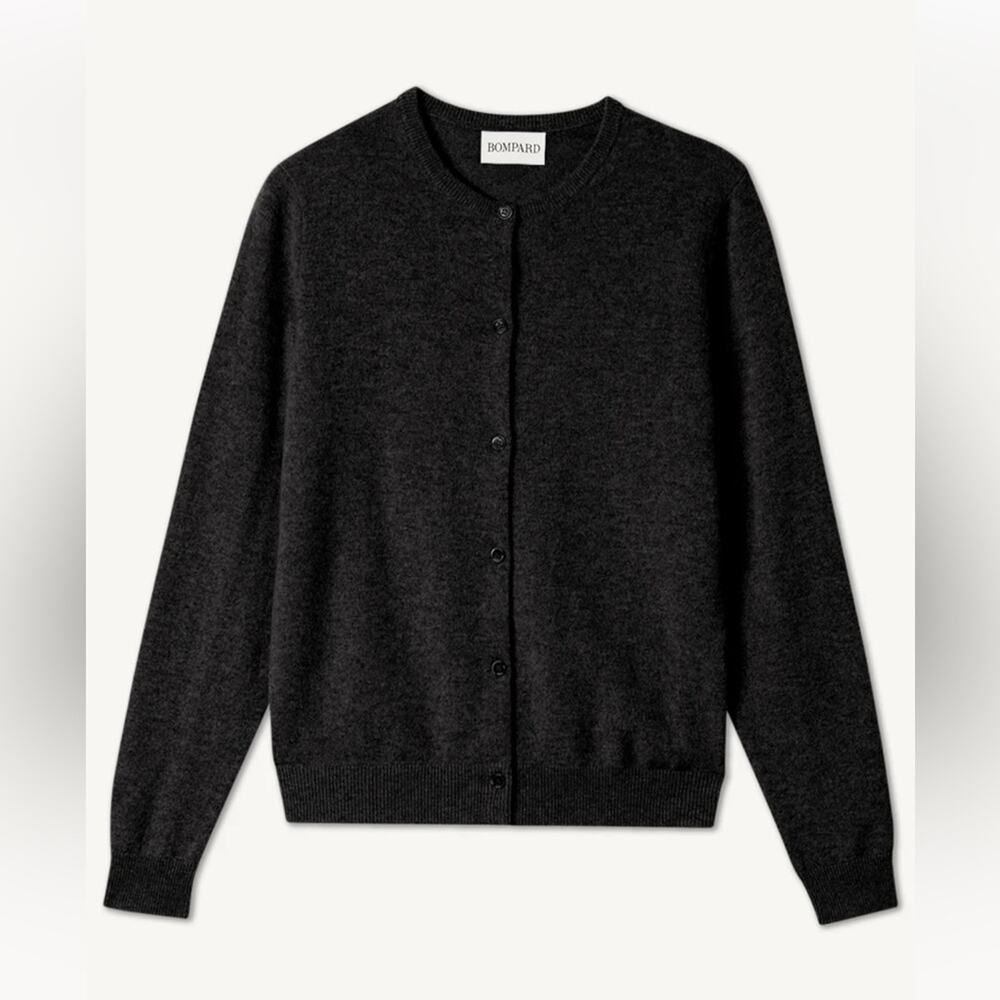 Eric Bompard CLASSIC CARDIGAN Crew Neck in KOHL 100% Cashmere Size Small